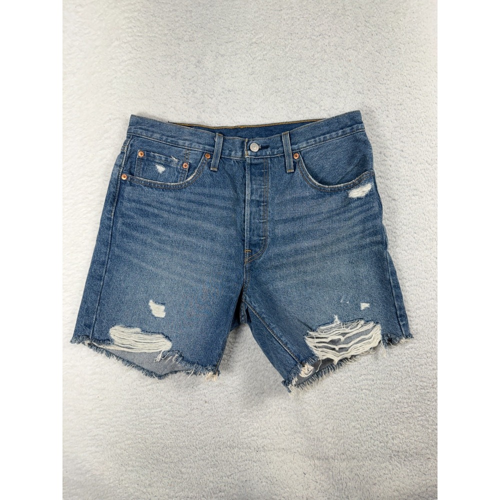Levi's 501 Original Fit Denim Shorts Button fly 31 (33x6) Leg Mens Light Wash